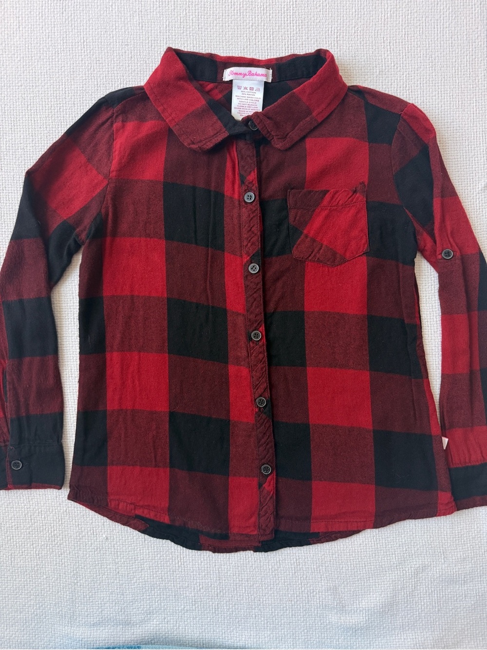 Tommy Bahama Red & Black Plaid Button-Down Shirt KIDS